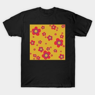 Retro Flower Pattern T-Shirt